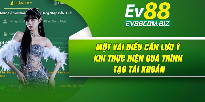 Một vài điều cần lưu ý khi thực hiện quá trình tạo tài khoản